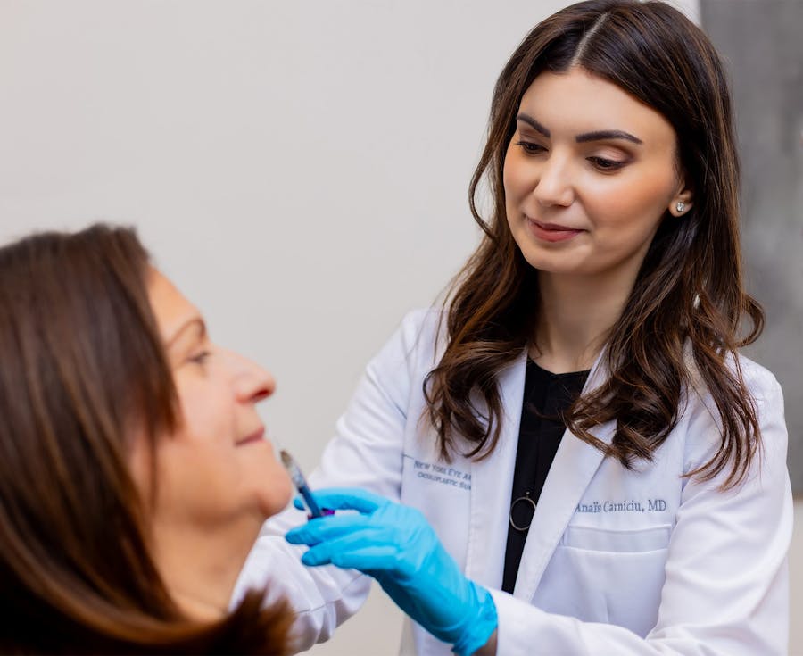 close up of woman at pool