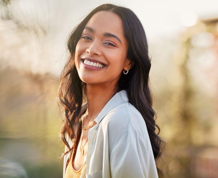 woman smiling happy