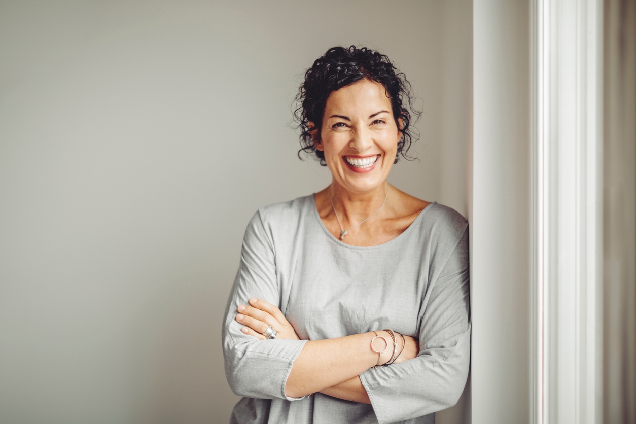 woman smiling