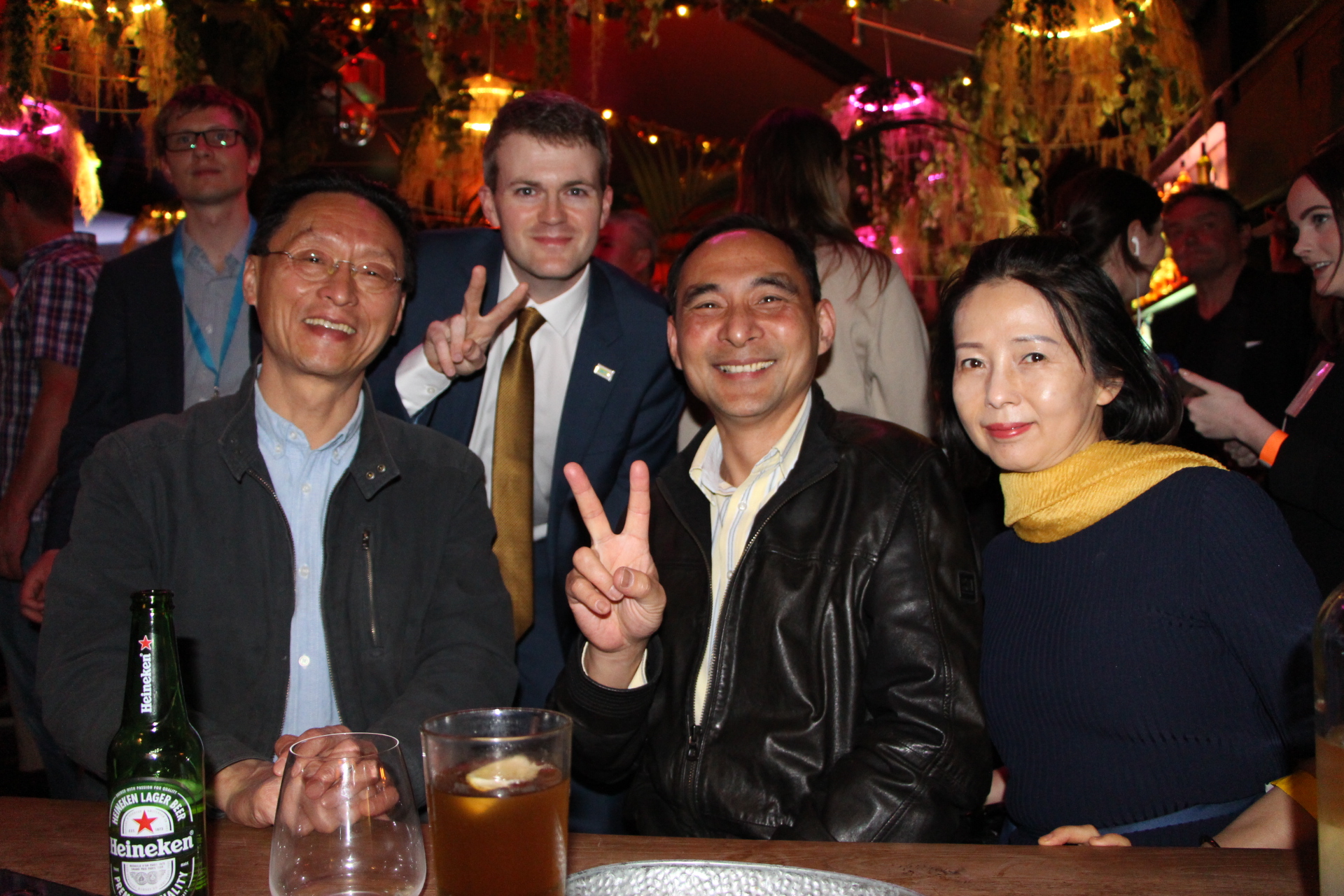 ACT supporters from the Chinese community with newly elected ACT MP James McDowall. Photo by Portia Mao