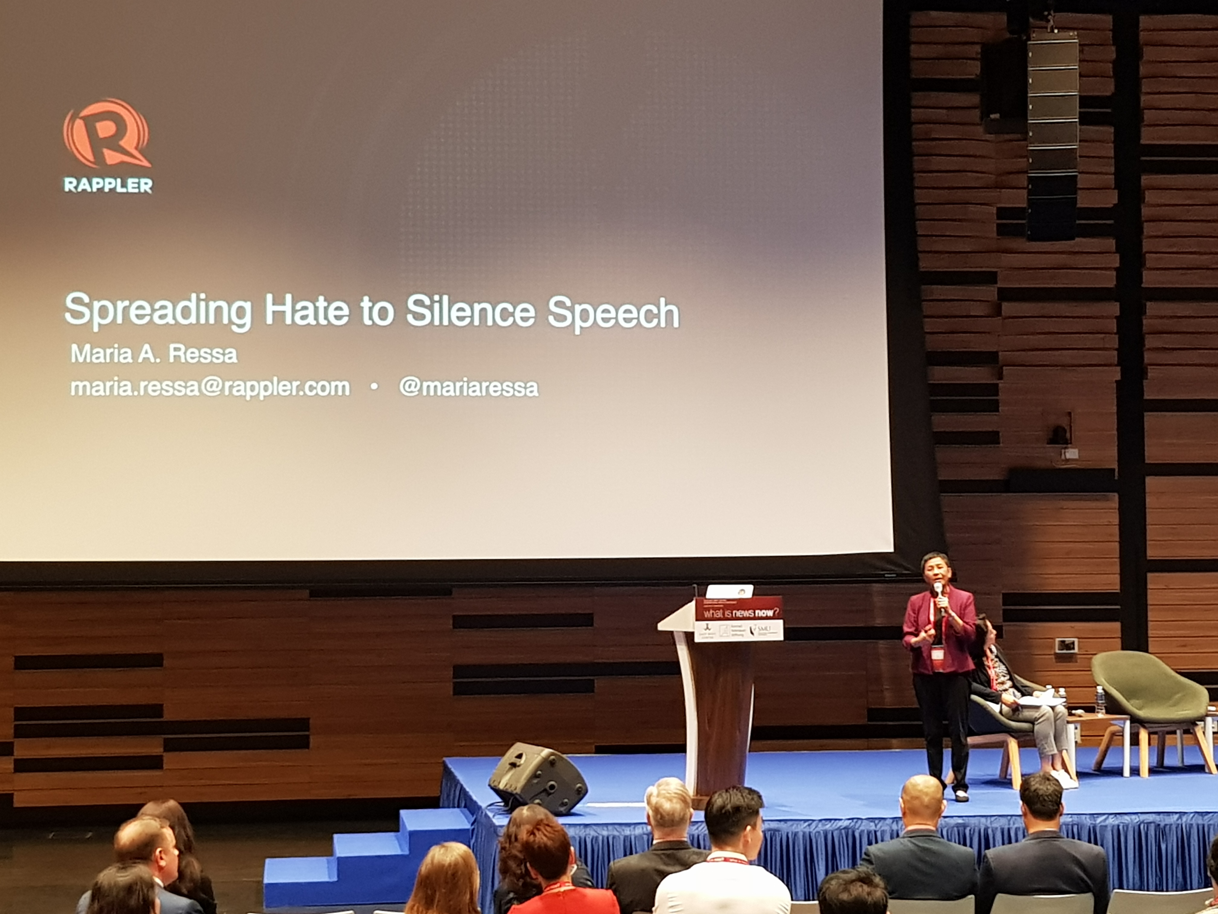Maria Ressa keynote speech, International Media Conference
