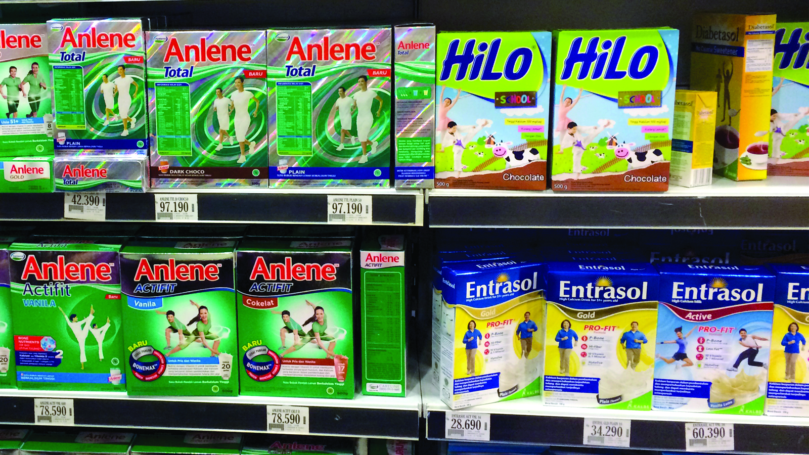 NZ milk products in Indonesia supermarket