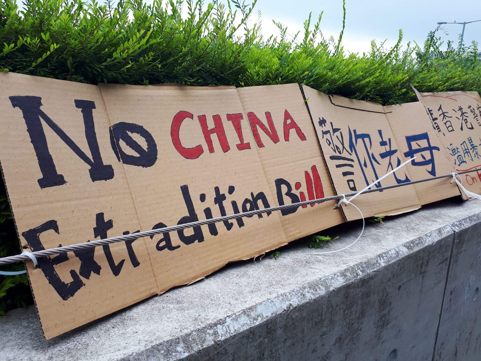 Protest signs, June 2019. Photo: Asia Media Centre