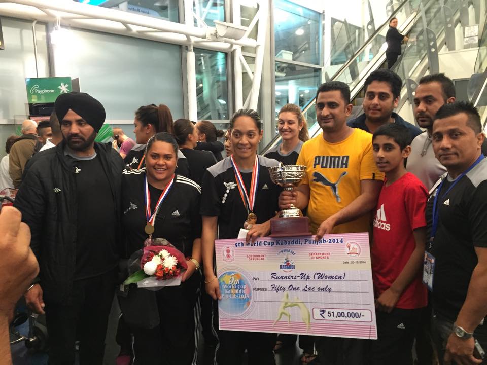 Welcome home at airport with Elizabeth Motu and Sarina Fiso