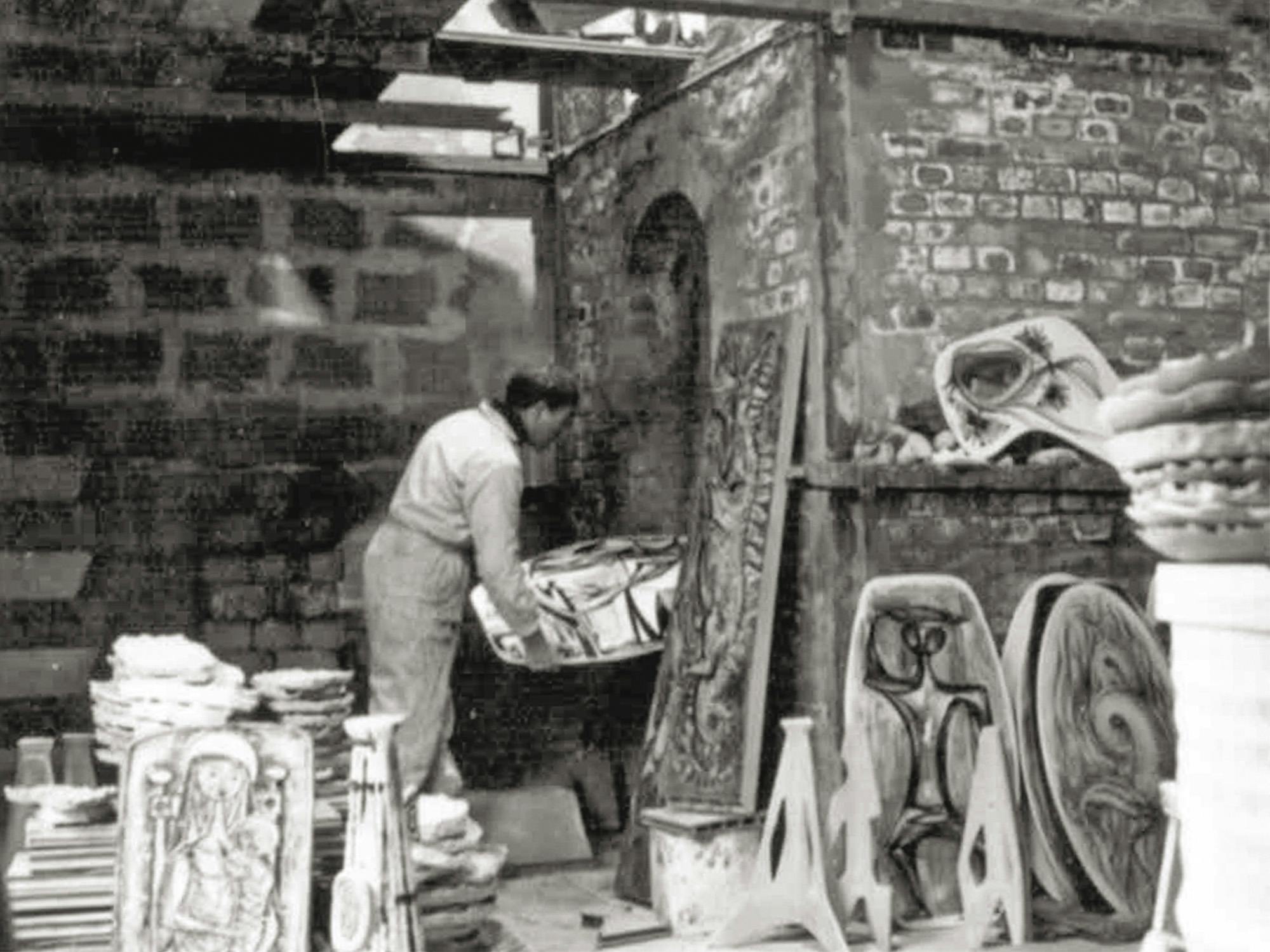 La bottega dell'artista Beppe Domenici