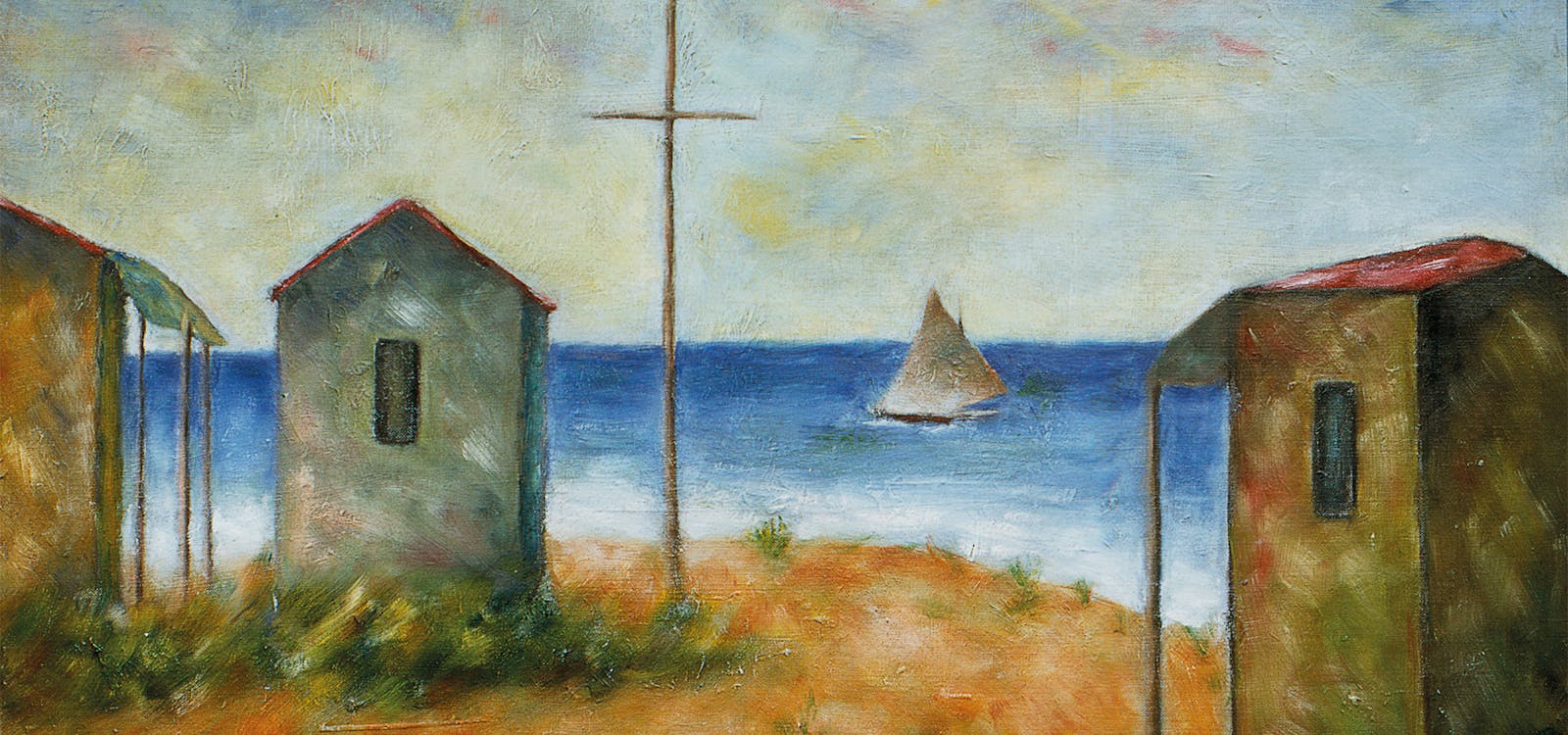 "Capanni sulla riva", Carlo Carrà "Capanni sulla riva", Carlo Carrà