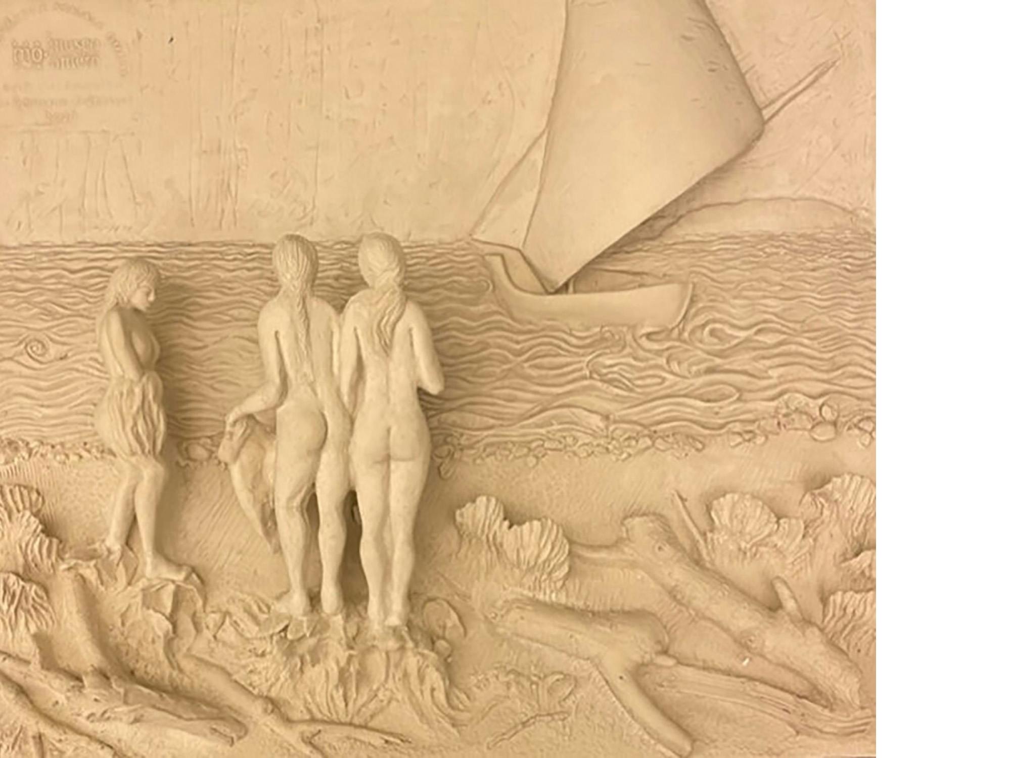 "Marina con figure", rilievo