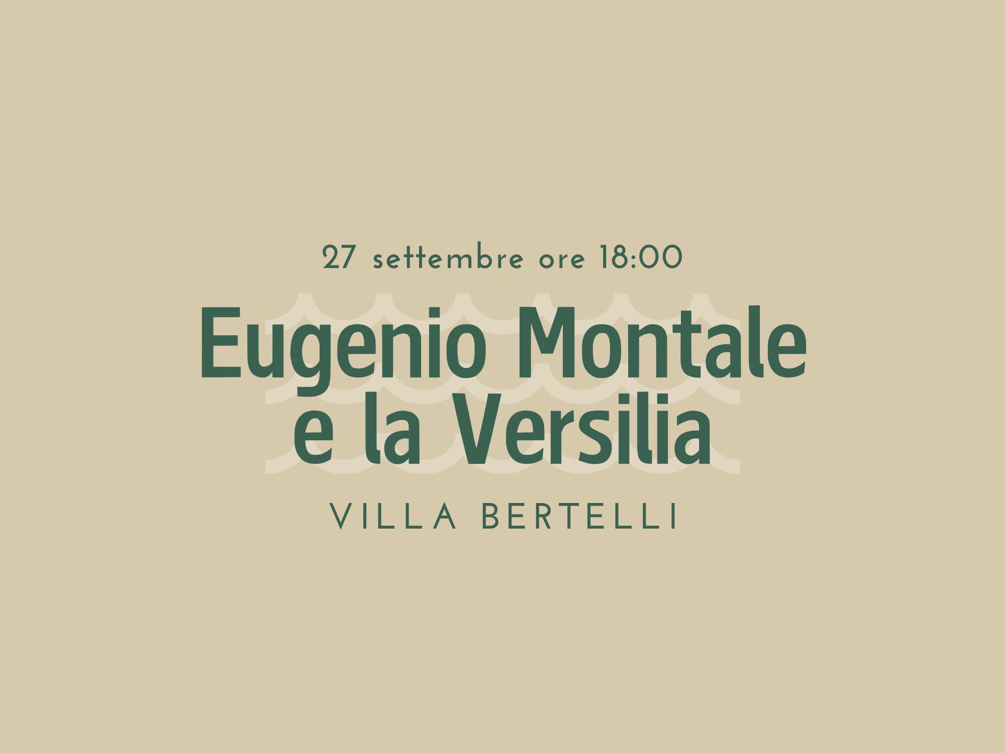 Copertina Eugenio Montale e la Versilia