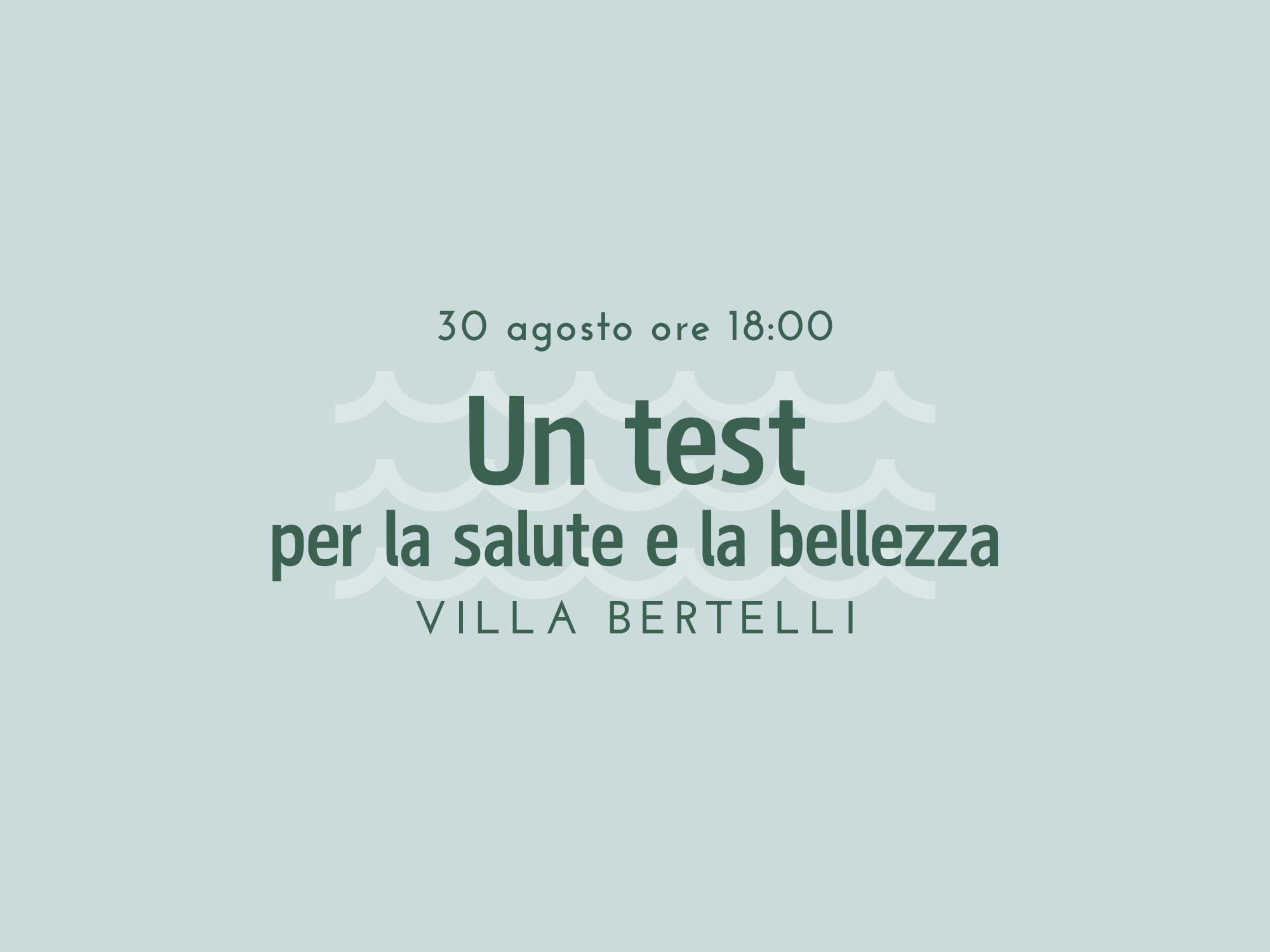 Copertina Un test per la salute e la bellezza