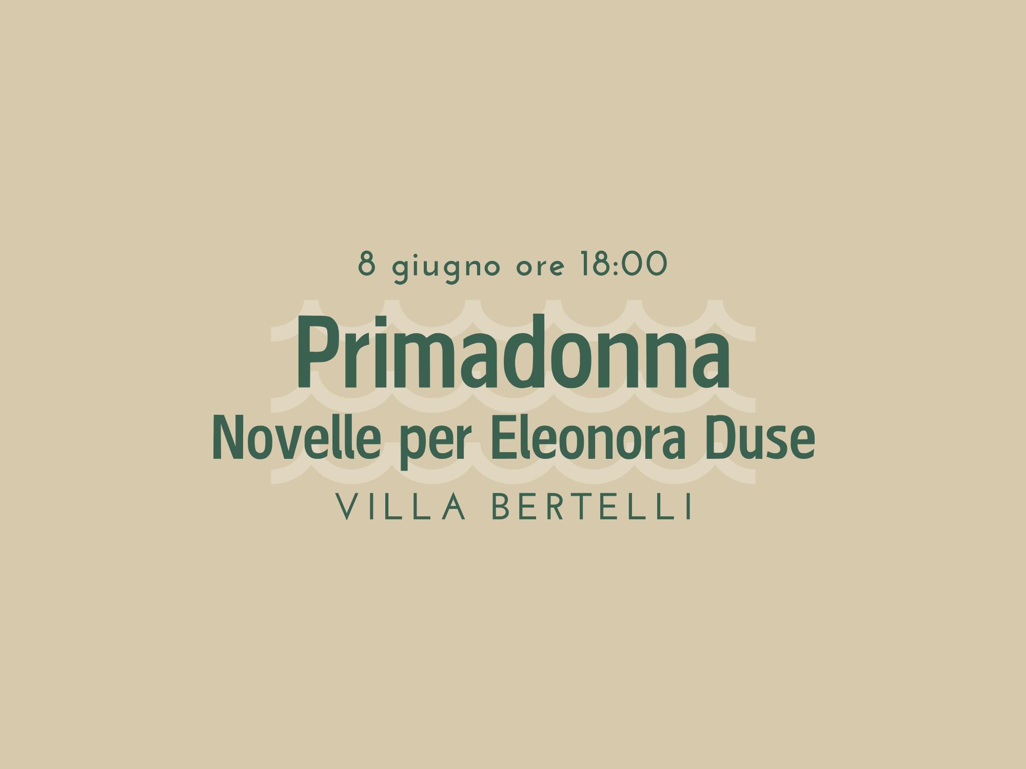 Copertina Primadonna: novelle per Eleonora Duse