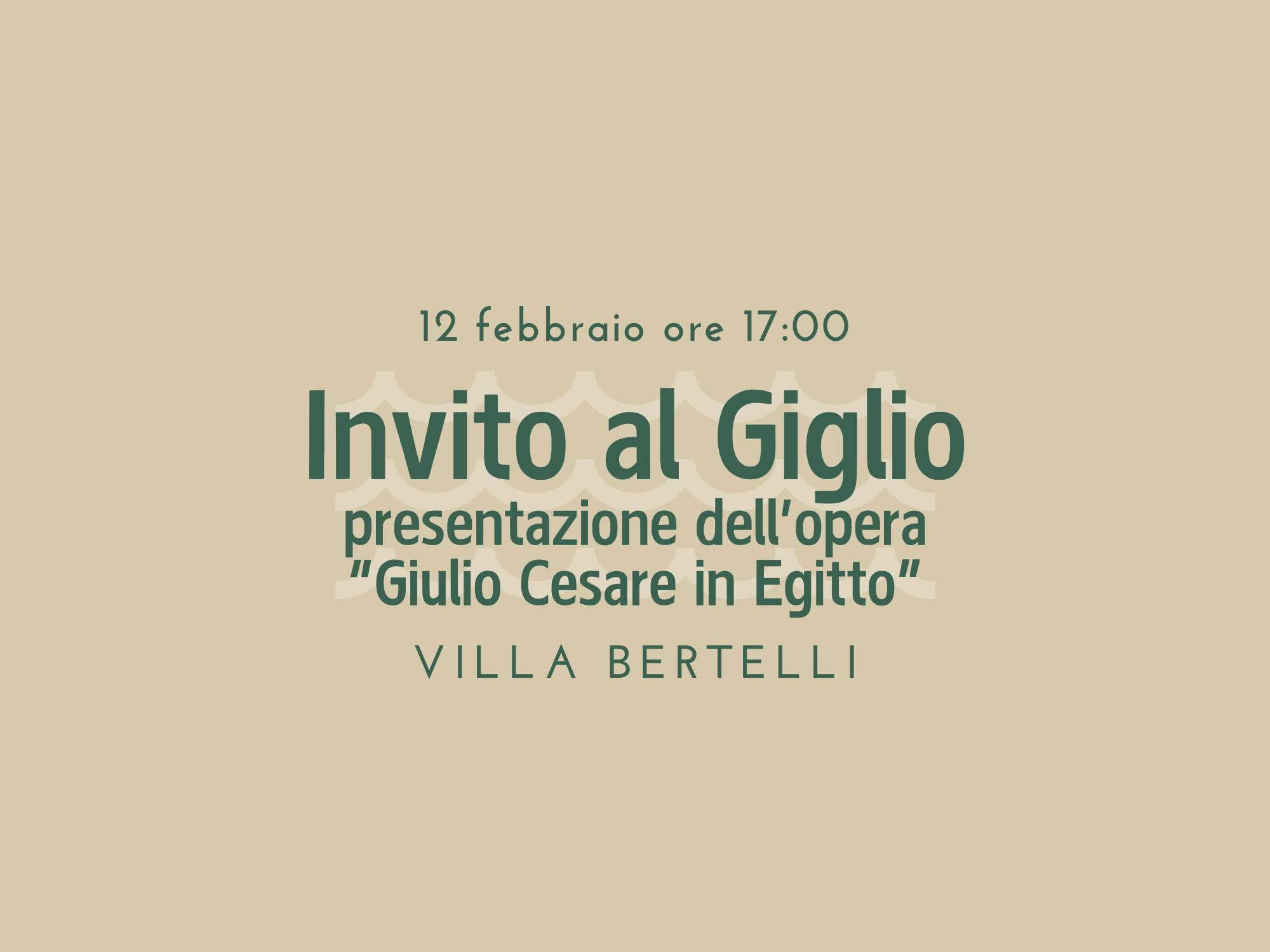 Copertina Invito al Giglio: "Giulio Cesare in Egitto"