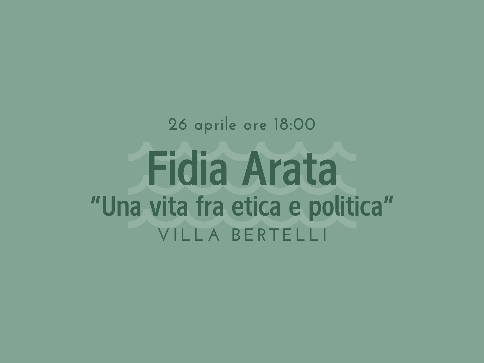 Copertina Fidia Arata, una vita fra etica e morale