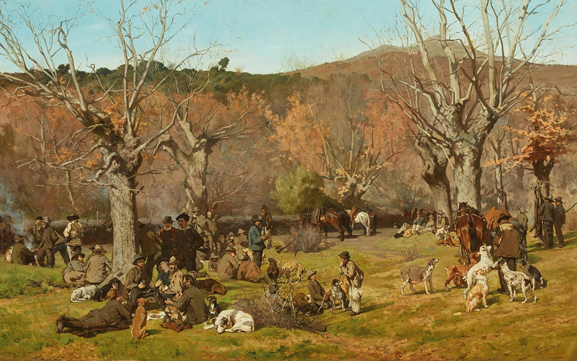 Eugenio Cecconi, "Radunata di caccia grossa"