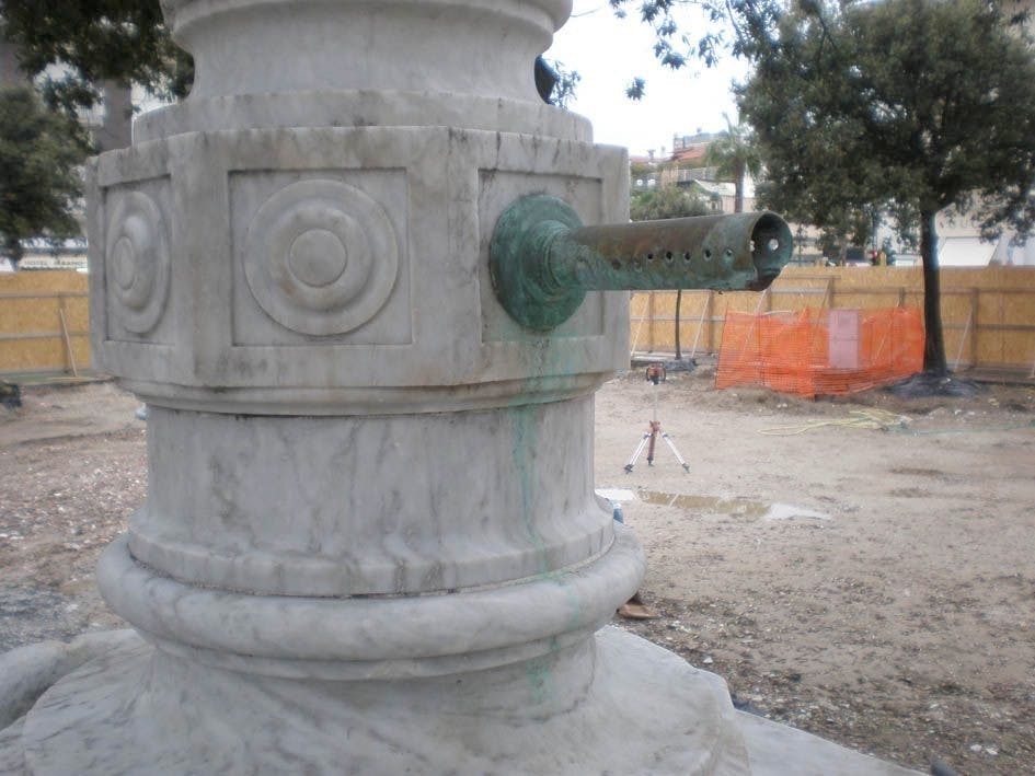 La Fontana di piazza Garibaldi prima del restauro