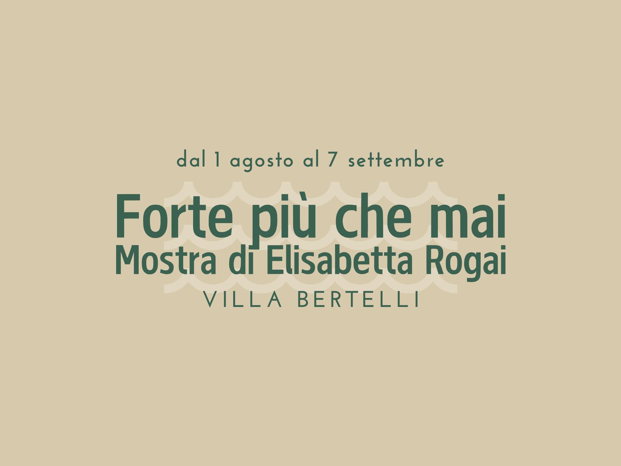 "Forte più che mai" - mostra di Elisabetta Rogai