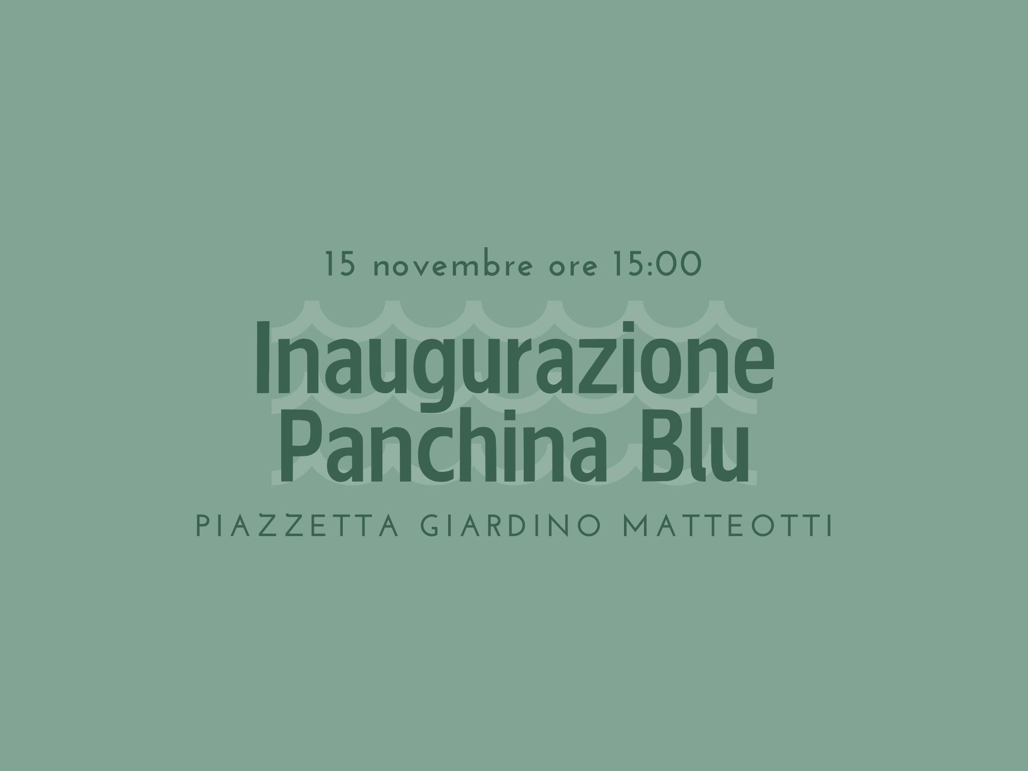 Inaugurazione Panchina Blu dedicata a Francesco Ticci e a tutte le giovani vittime della strada
