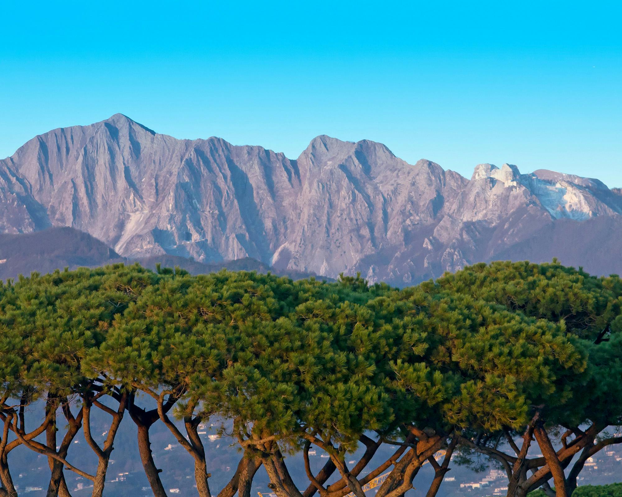 Le Alpi Apuane viste dalla costa della Versilia