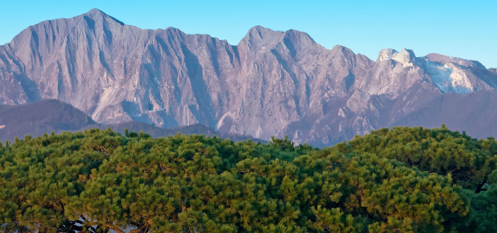 Le Alpi Apuane viste dalla costa della Versilia Le Alpi Apuane viste dalla costa della Versilia