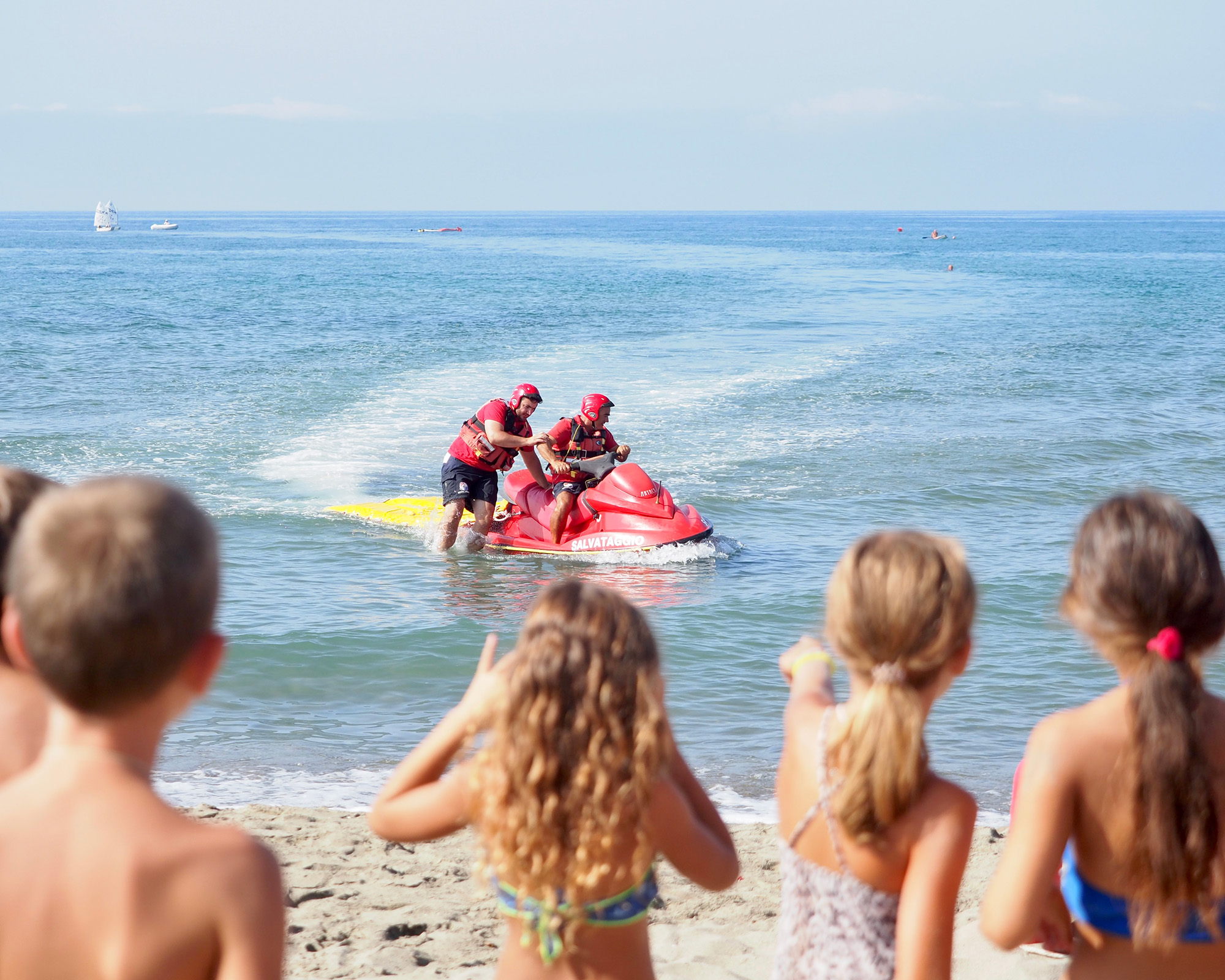 Esercitazione con la moto d'acqua