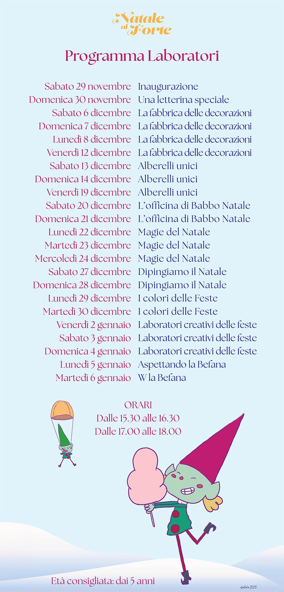 Calendario Laboratori di Natale 2025