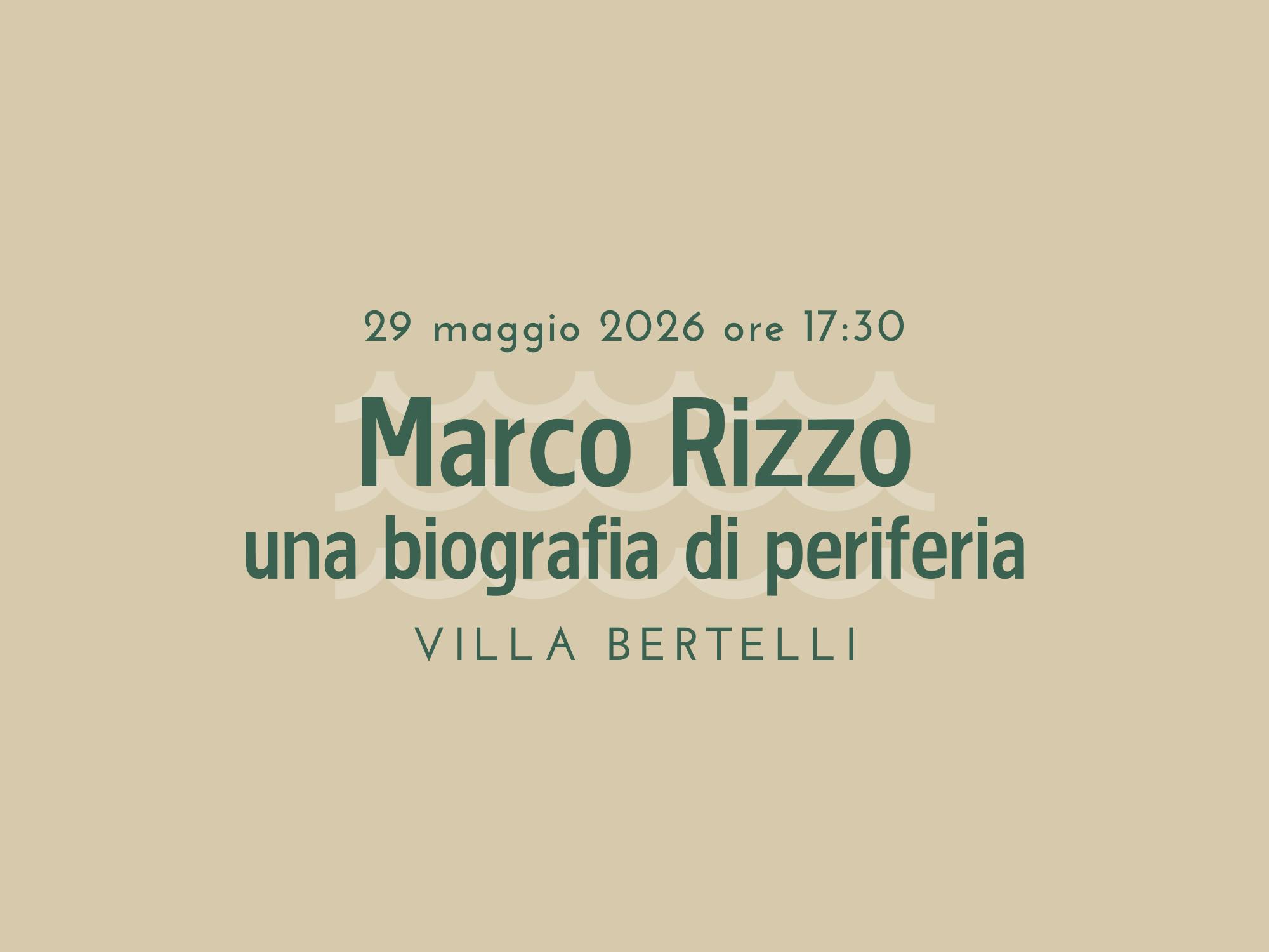 Presentazione del libro “Marco Rizzo. Una biografia di periferia“
