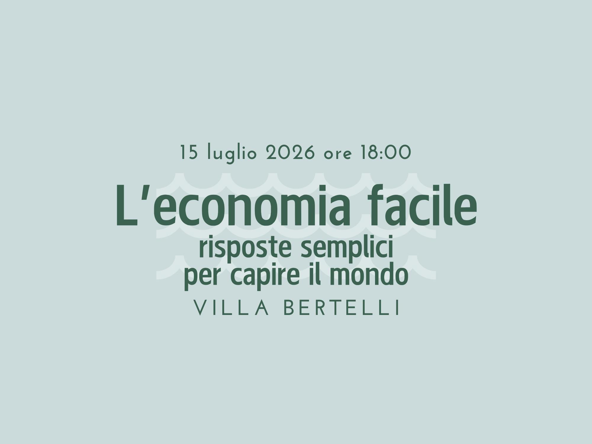 Presentazione libro "L'economia facile"