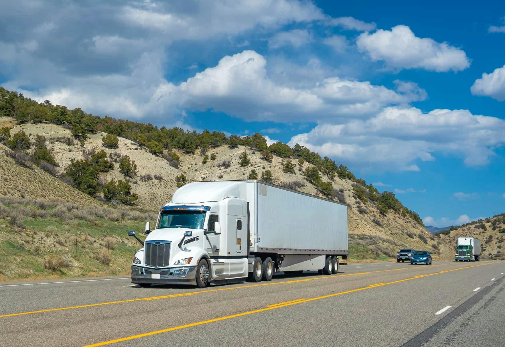 18-wheeler driving down the freeway