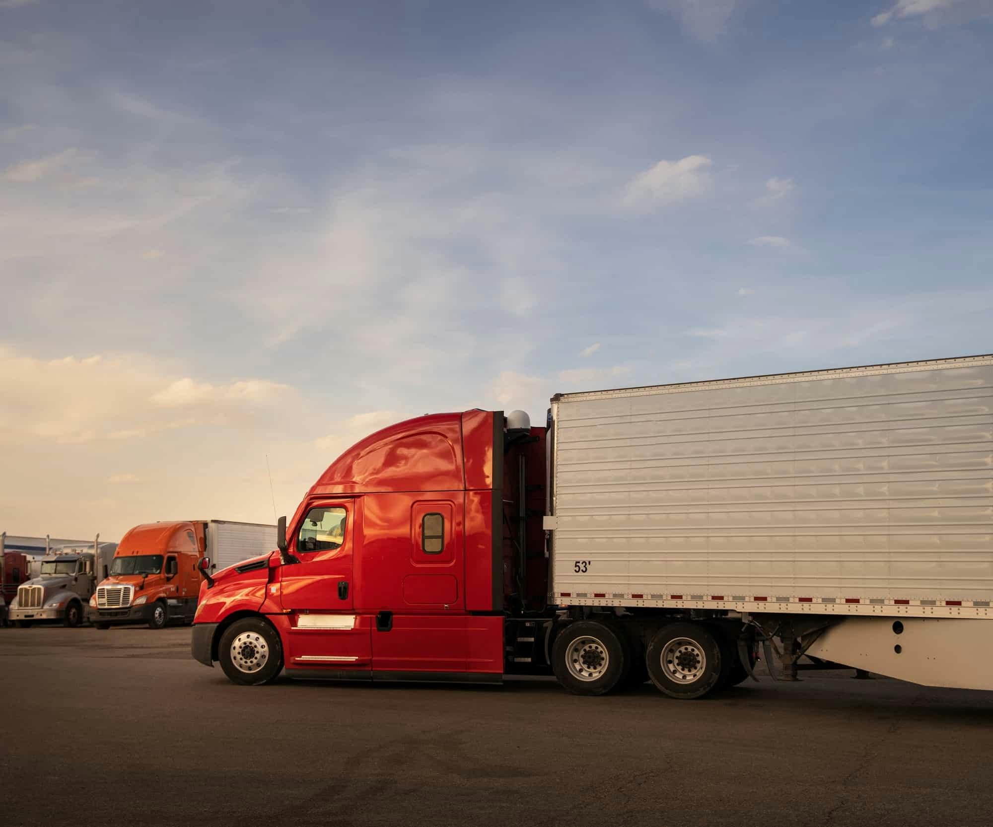 An 18-wheeler at a truck stop