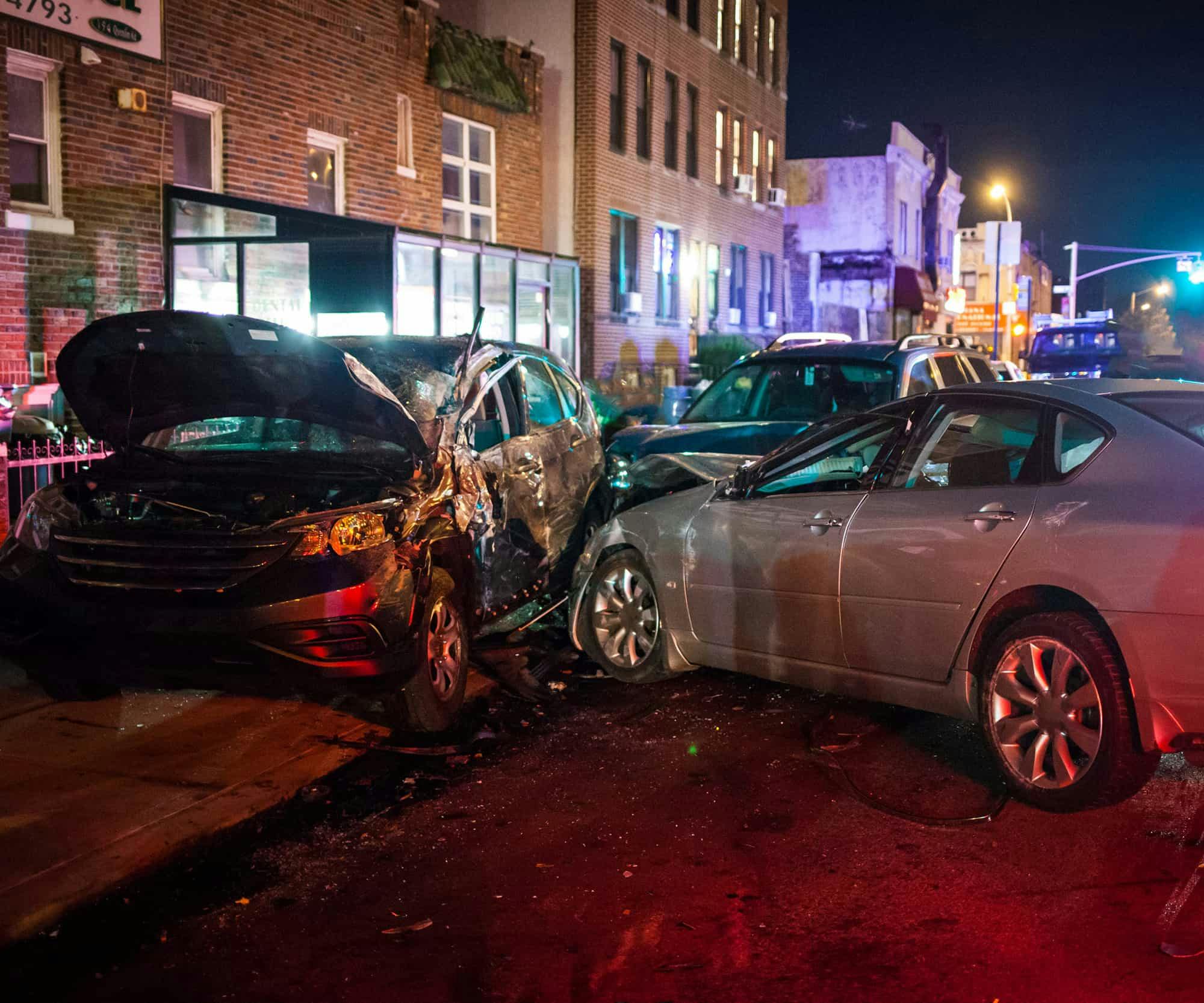 Three cars involved in a bad accident