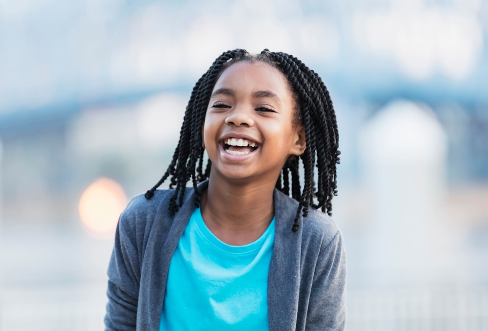 young girl smiling