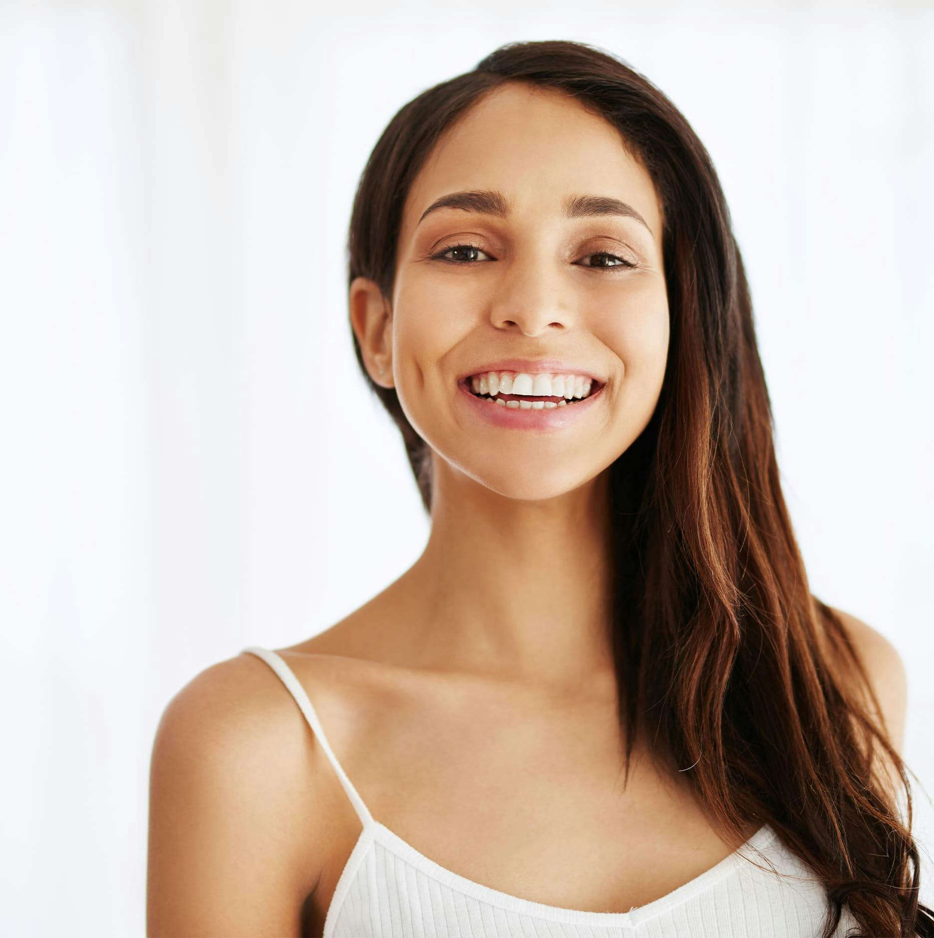 woman smiling forward