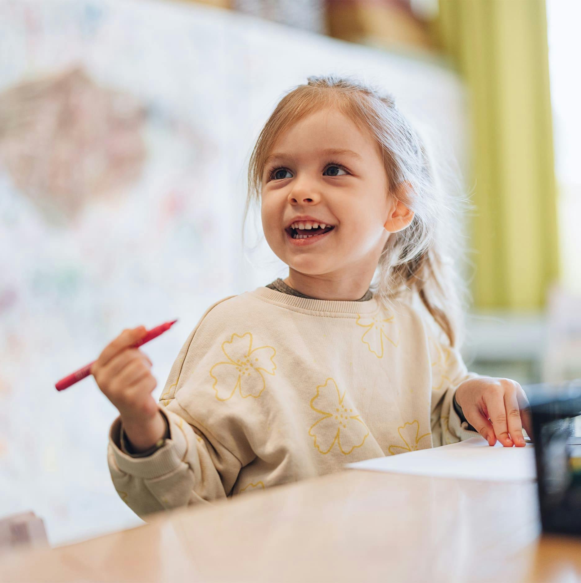 little girl coloring