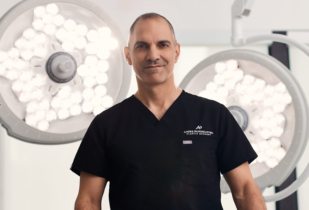 Dr. Panossian and patient speaking in hallway