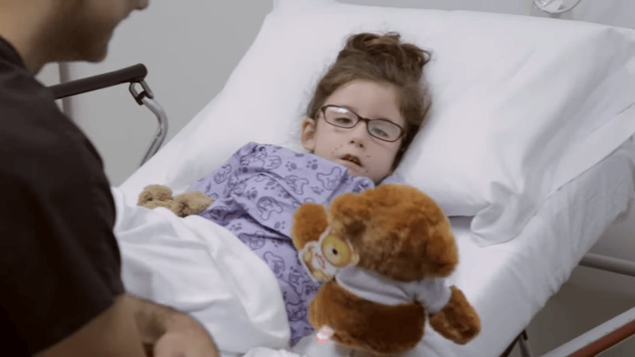 samantha in hospital bed