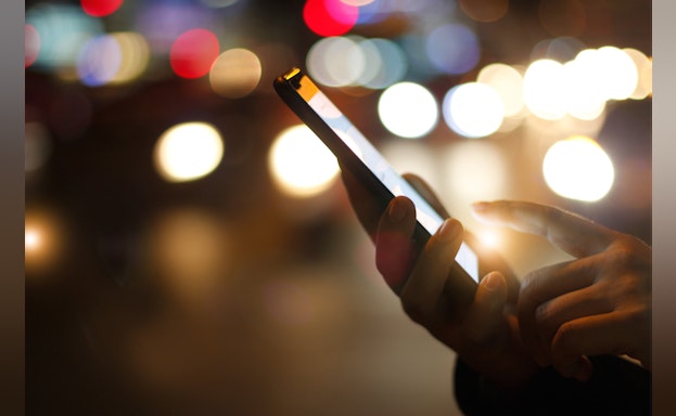 Person holding phone