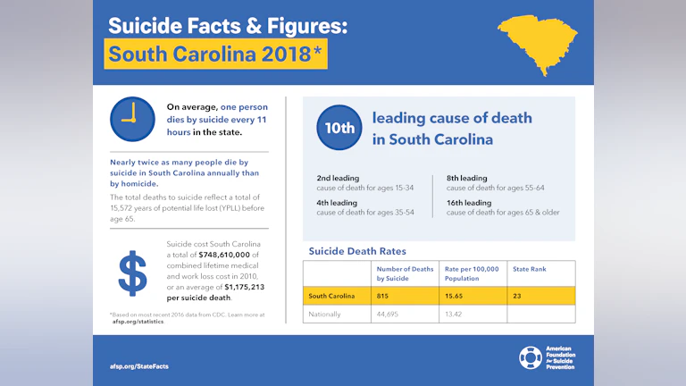 Suicide Facts and Figures: South Carolina 2018