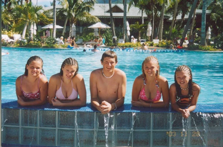 Group of children in pool