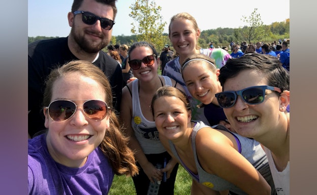 Group of walkers smiling