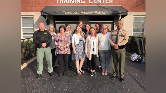 Group in front of Tennessee Highway Patrol