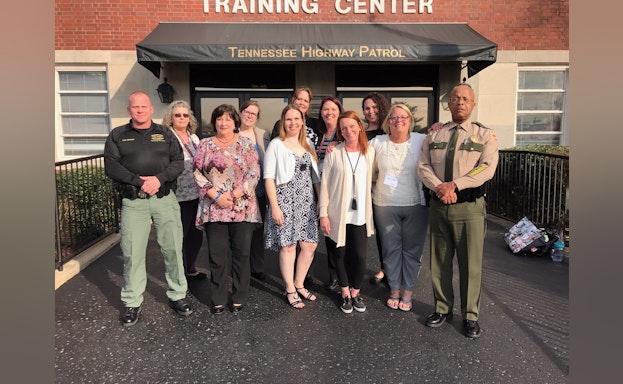Group in front of Tennessee Highway Patrol
