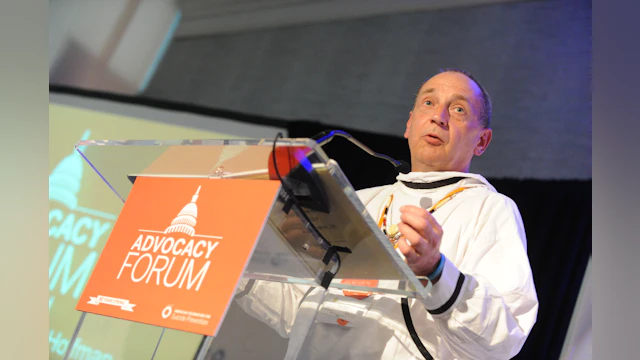 Man presenting at Advocacy Forum