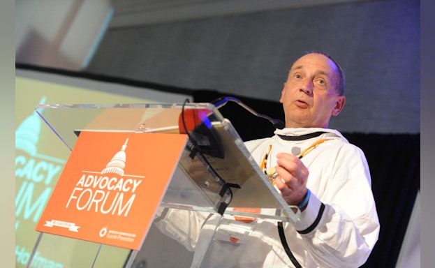 Man presenting at Advocacy Forum