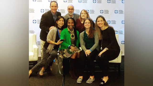 AFSP CEO Bob Gebbia, AFSP National Board Chair, Steve Siple and AFSP Division Director Melanie Varady and NYC Area Director, Amy Monahan with Chapter Volunteers