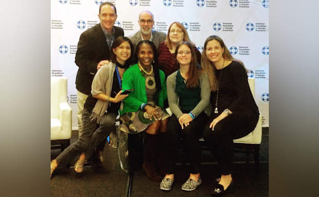 AFSP CEO Bob Gebbia, AFSP National Board Chair, Steve Siple and AFSP Division Director Melanie Varady and NYC Area Director, Amy Monahan with Chapter Volunteers