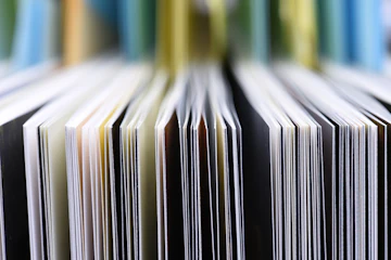 Series of book spines