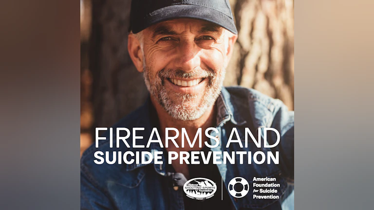 Man smiling on cover of Firearms and suicide prevention brochure