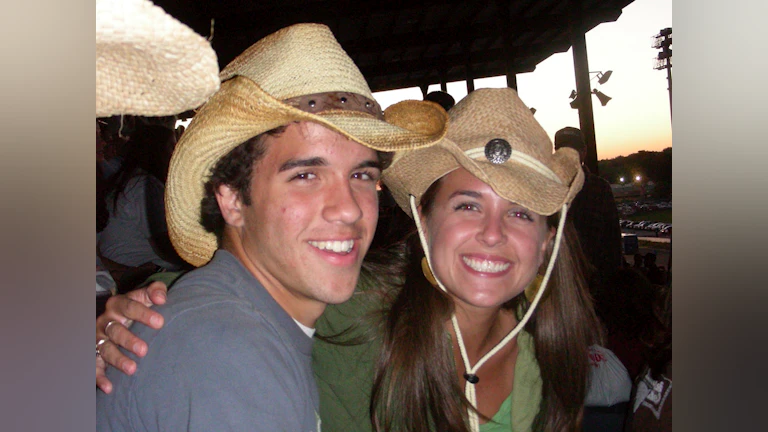 Brother and sister at rodeo