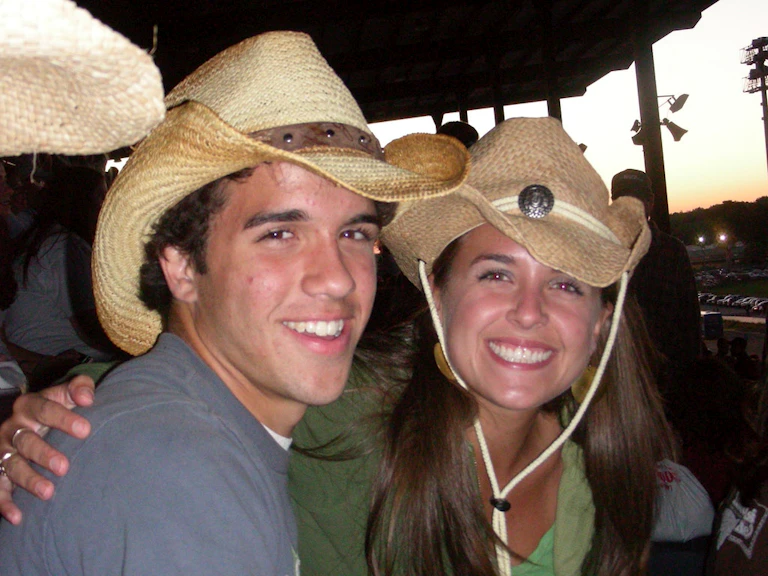 Brother and sister at rodeo