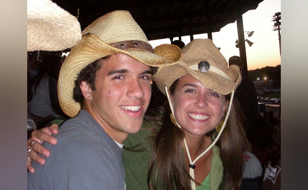Brother and sister at rodeo