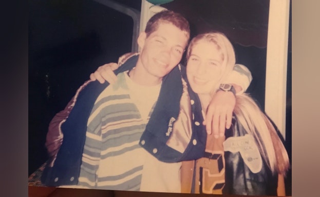 Man and woman smiling